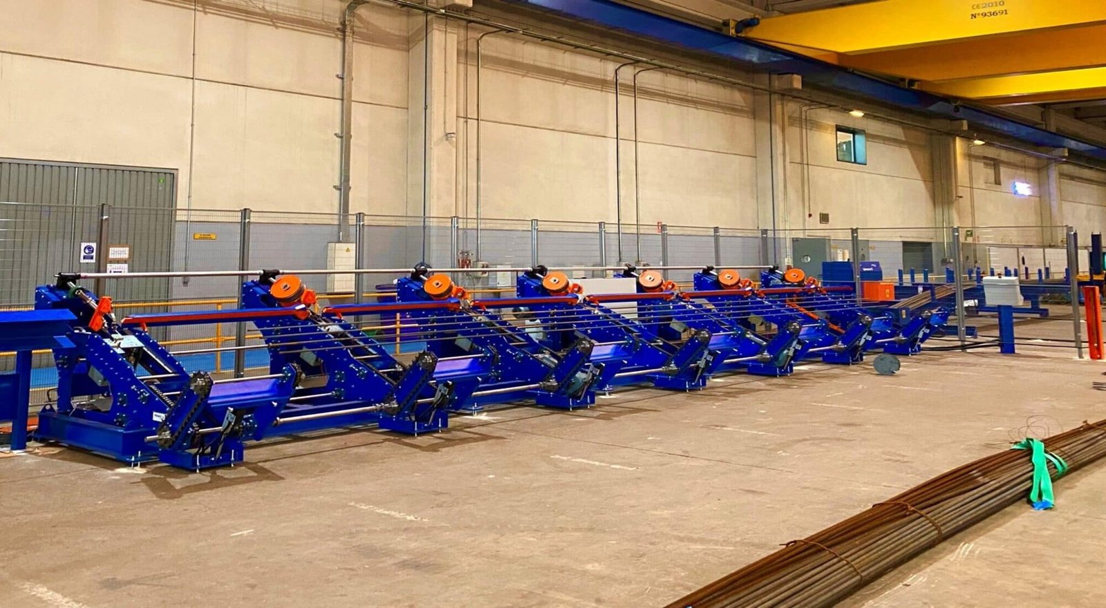 Spinmaster machine with rebar processing equipment